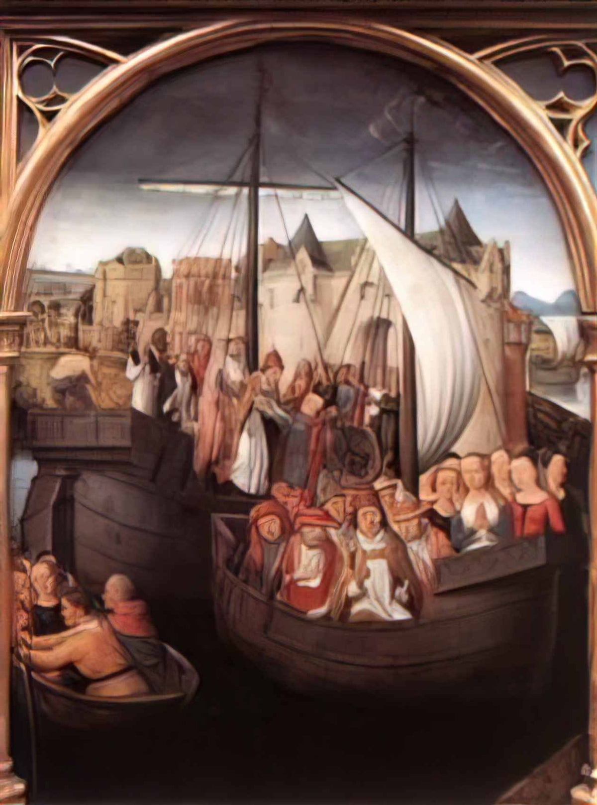 Hans Memling the departure of saint ursula from basle panel from the Art A4 Photo Print