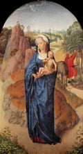 Hans Memling virgin and child in a landscape Art A4 Photo Print