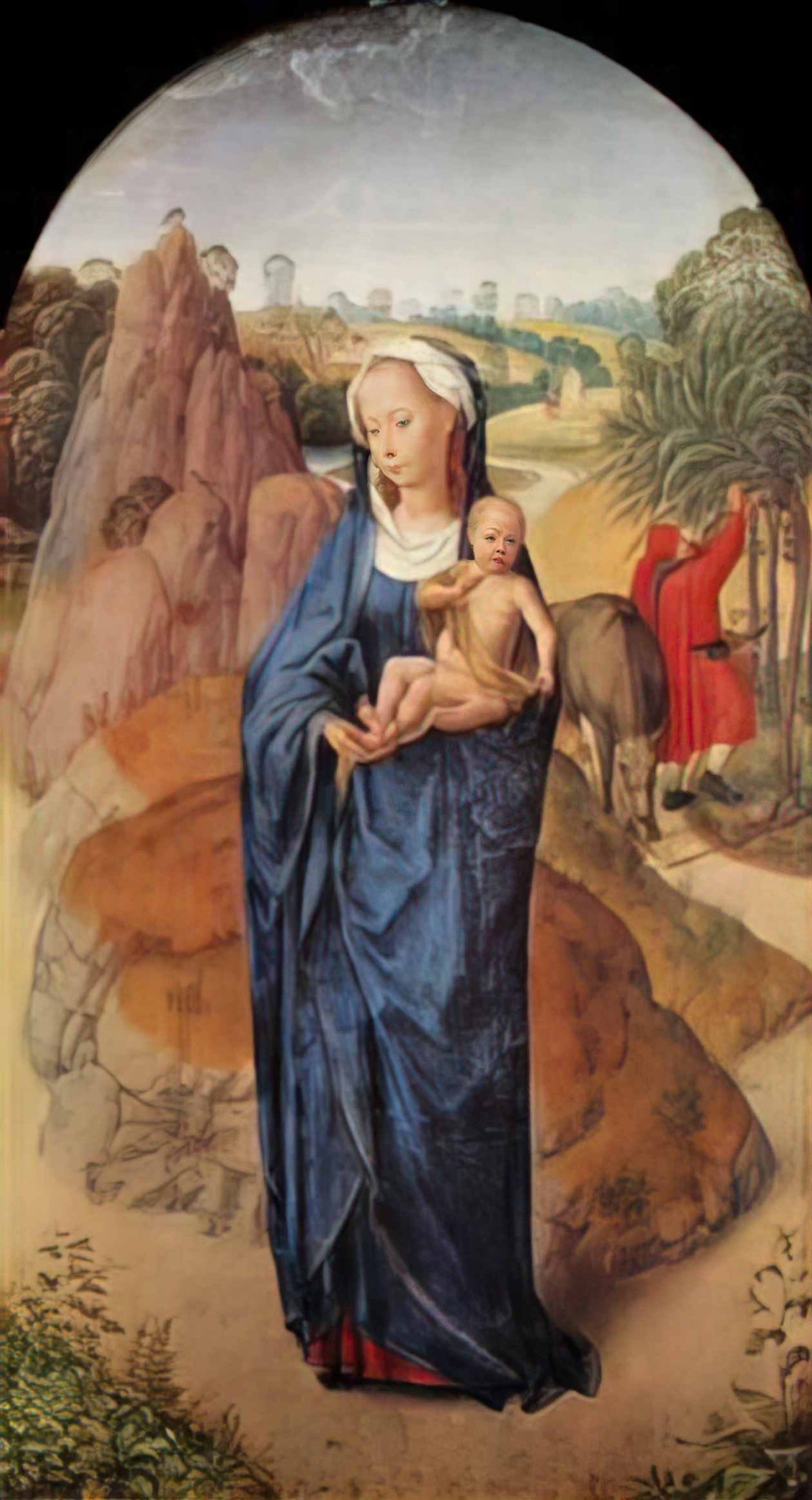 Hans Memling virgin and child in a landscape Art A4 Photo Print