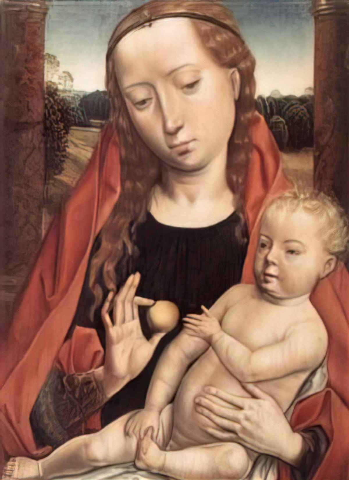 Hans Memling virgin with the child reaching for his toe 1490 Art A4 Photo Print