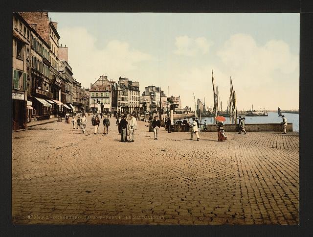 Harbor and Caligny quay Cherbourg Vintage A4 Photo Print