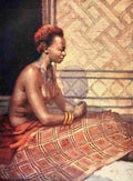 Hardy Norman 1912 Embroidering the raphia cloth A4 Photo Print
