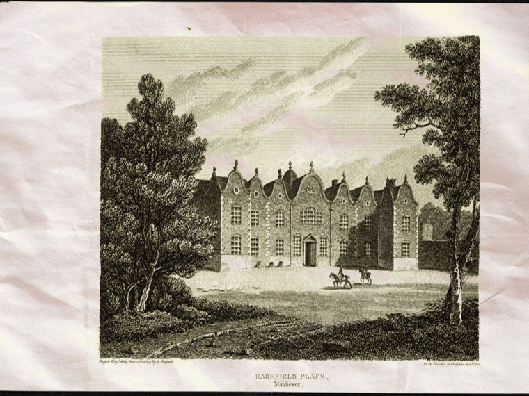 Harefield Place Middlesex London England Uk Britton Greig 1815 Vintage A4 Photo Print