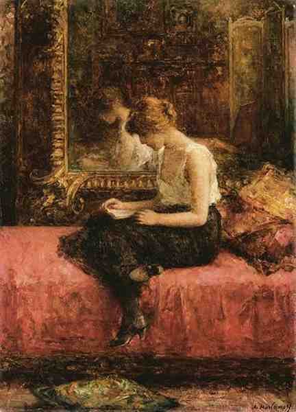 Harlamoff Alexej Literary Pursuits Of A Young Lady A4 Photo Print