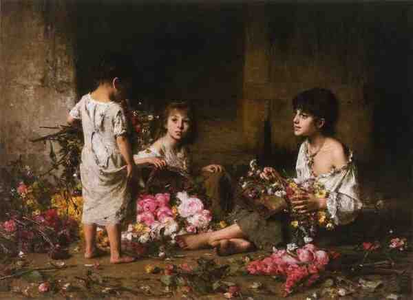 Harlamoff Alexej The Flower Girls A4 Photo Print