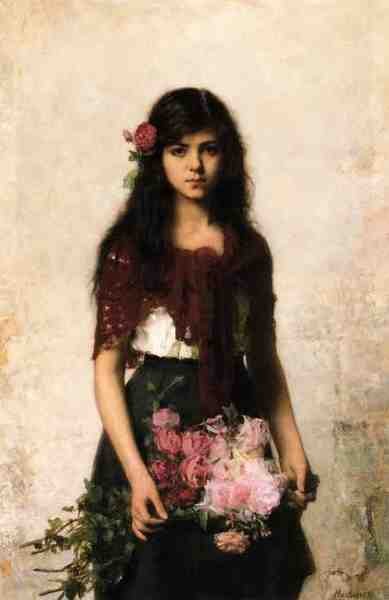 Harlamoff Alexej The Flower Seller A4 Photo Print