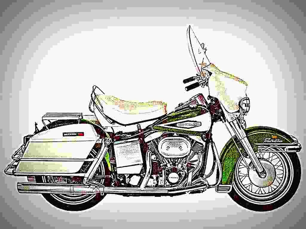 Harley Davidson 1200 Super Glide FLH 1970 4 motorbike A4 Photo Print