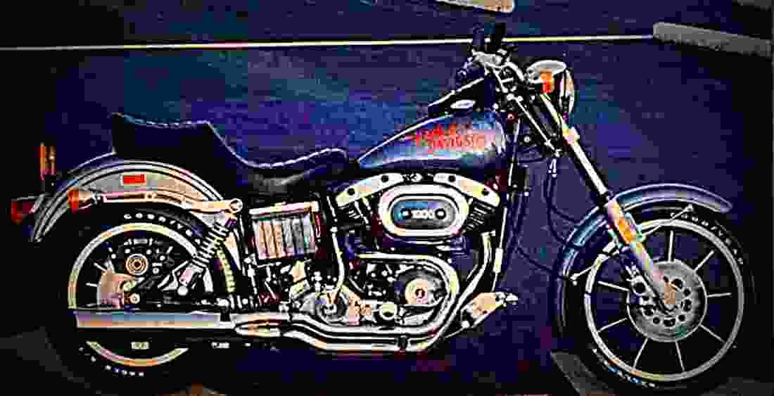 Harley Davidson 1340 Low Rider Custom FXLR (reduced effect) 1989 3 motorbike A4 Photo Print