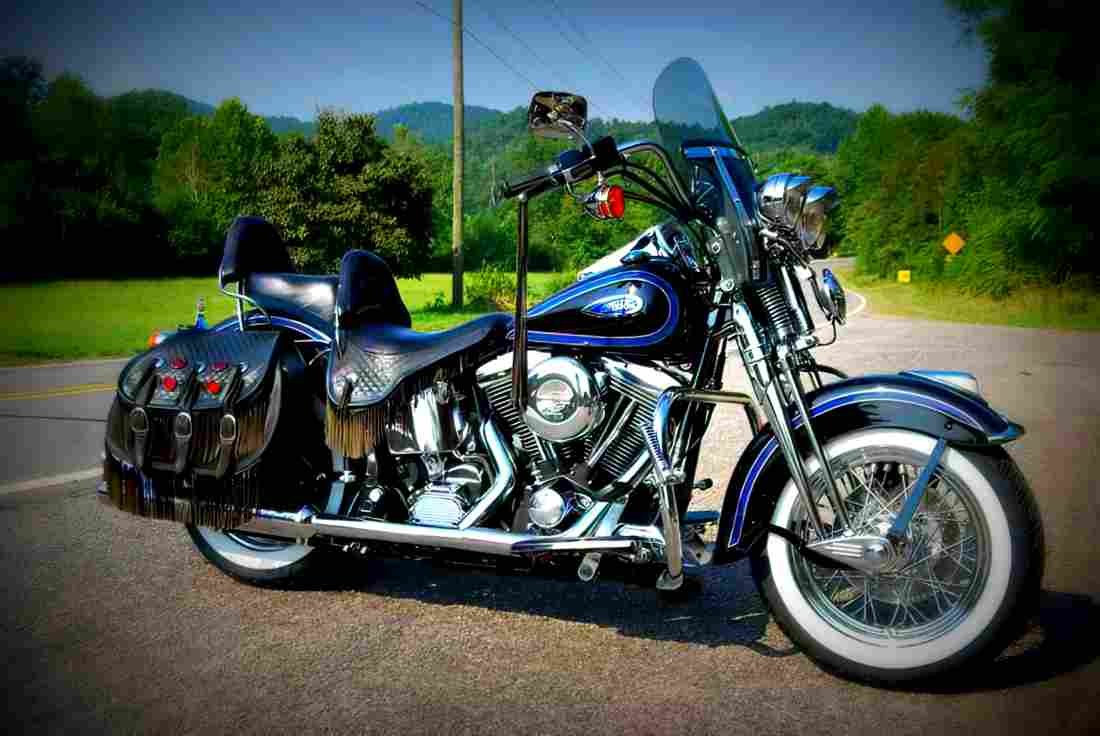 Harley Davidson 1340 Softail Springer (reduced effect) 1989 3 motorbike A4 Photo Print