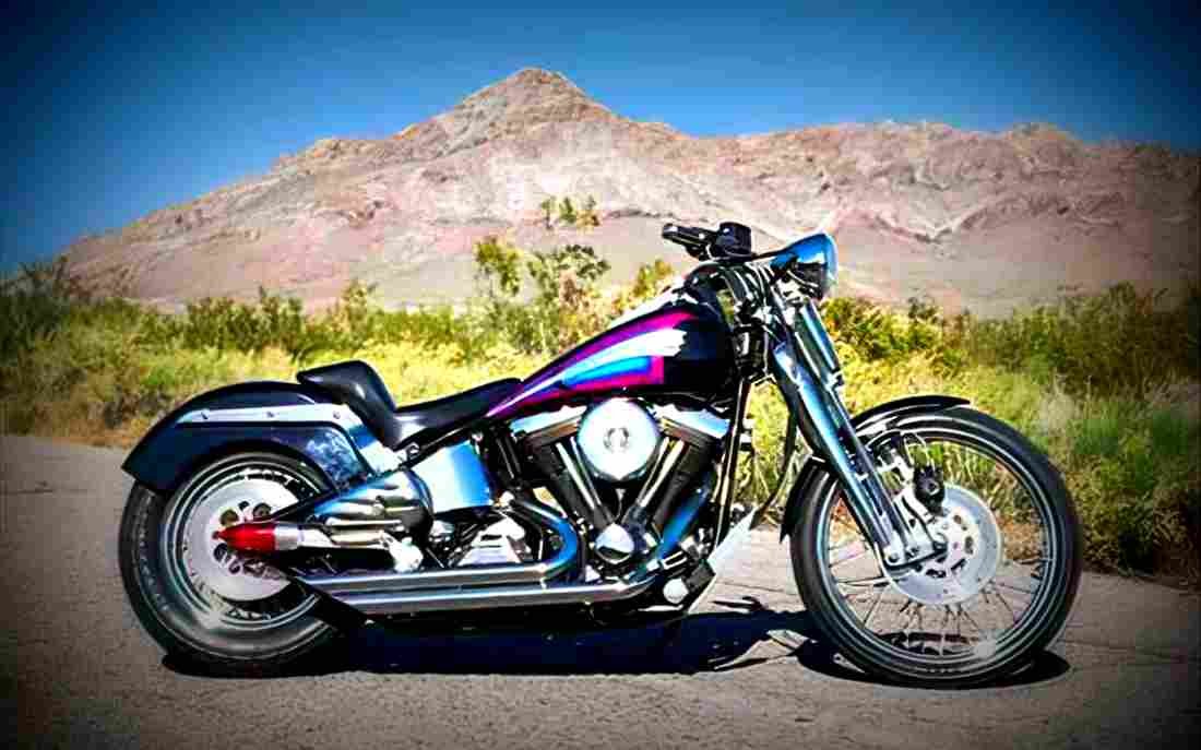Harley Davidson 1340 Softail Springer (reduced effect) 1989 6 motorbike A4 Photo Print