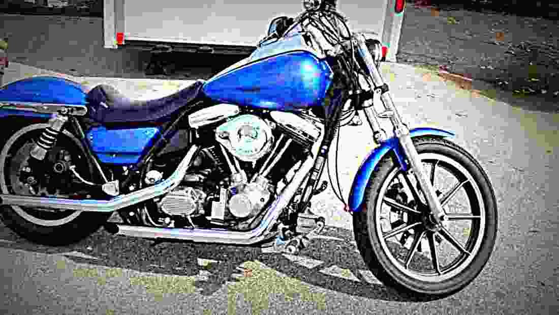 Harley Davidson 1340 Super Glide FXR (reduced effect) 1988 3 motorbike A4 Photo Print