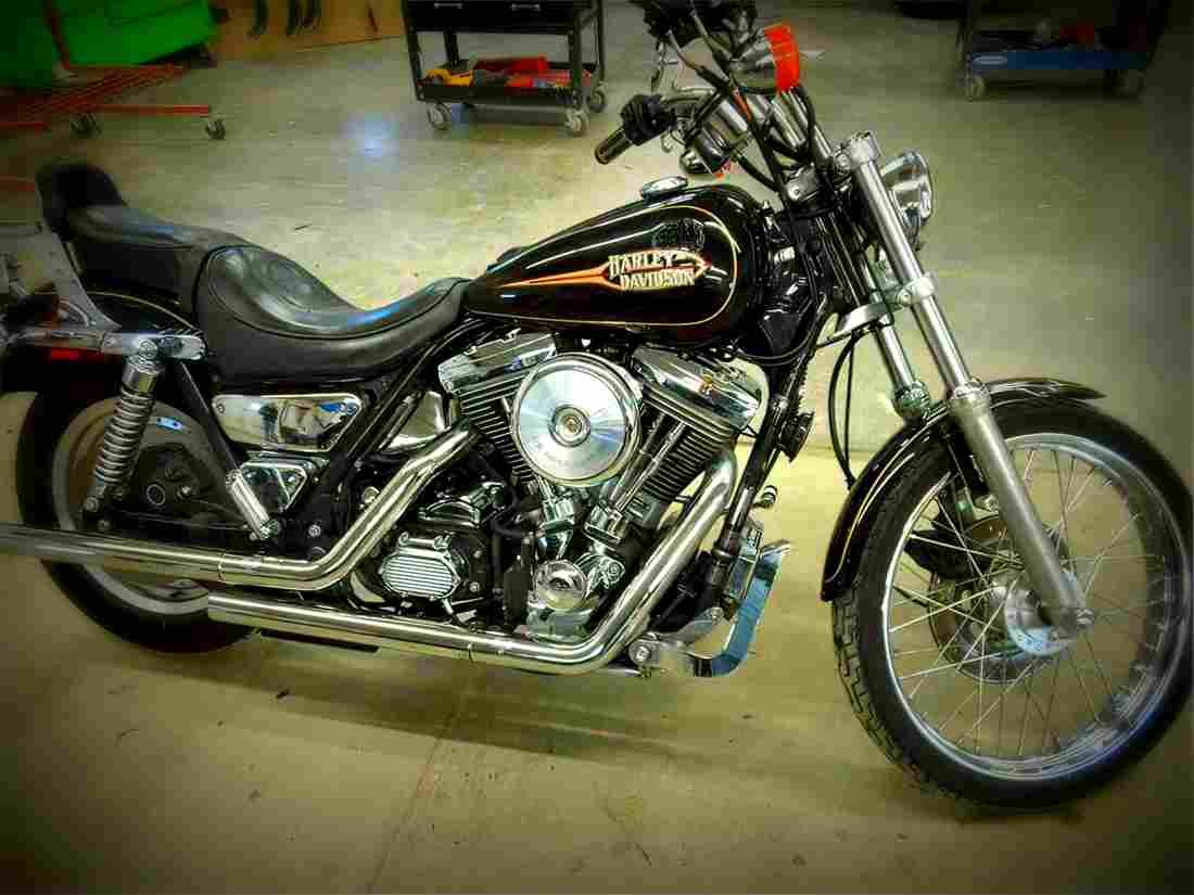 Harley Davidson 1340 Super Glide FXR (reduced effect) 1989 1 motorbike A4 Photo Print