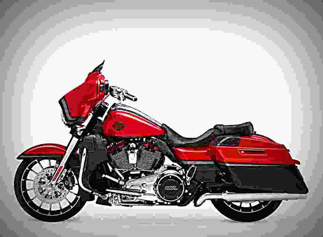 Harley Davidson CVO Street Glide 2018 2 motorbike A4 Photo Print