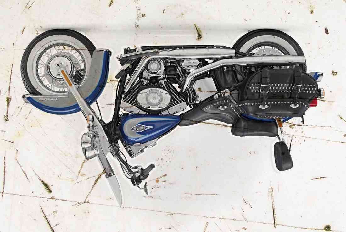 Harley Davidson FLSTC Heritage Softail aged 2019 A4 Photo Print