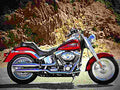 Harley Davidson FLSTF Fat Boy 2002 1 motorbike A4 Photo Print
