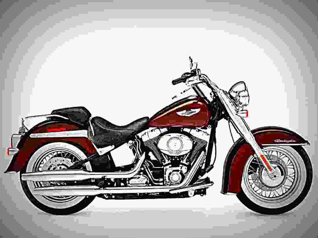 Harley Davidson FLSTN Softail Deluxe FLSTN Softail Deluxe 6 motorbike A4 Photo Print