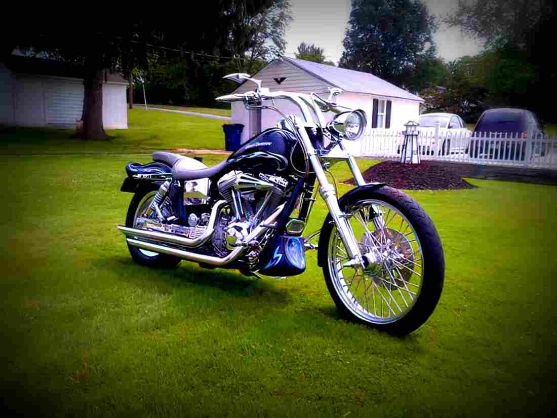 Harley Davidson FXDWG Dyna Wide Glide 2002 6 motorbike A4 Photo Print