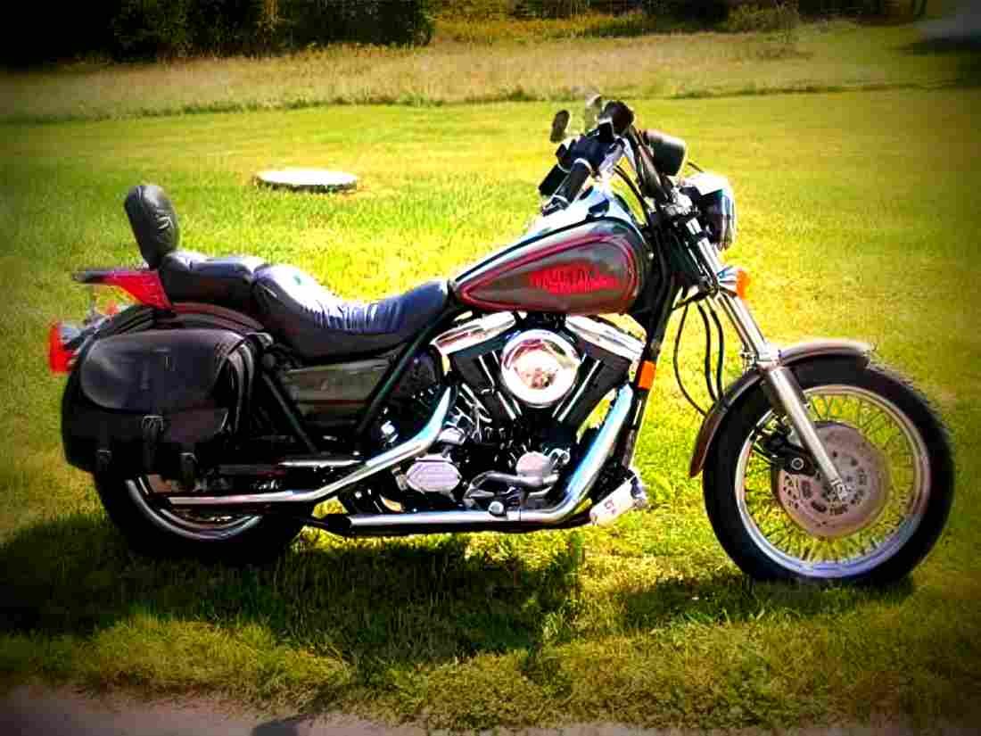 Harley Davidson Low Rider Convertible 1991 4 motorbike A4 Photo Print