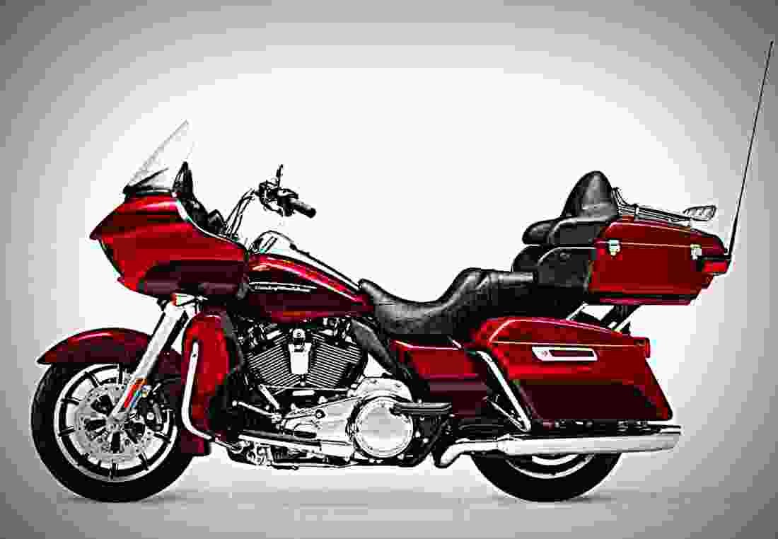 Harley Davidson Road Glide 2018 3 motorbike A4 Photo Print