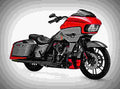 Harley Davidson Road Glide 2019 1 motorbike A4 Photo Print