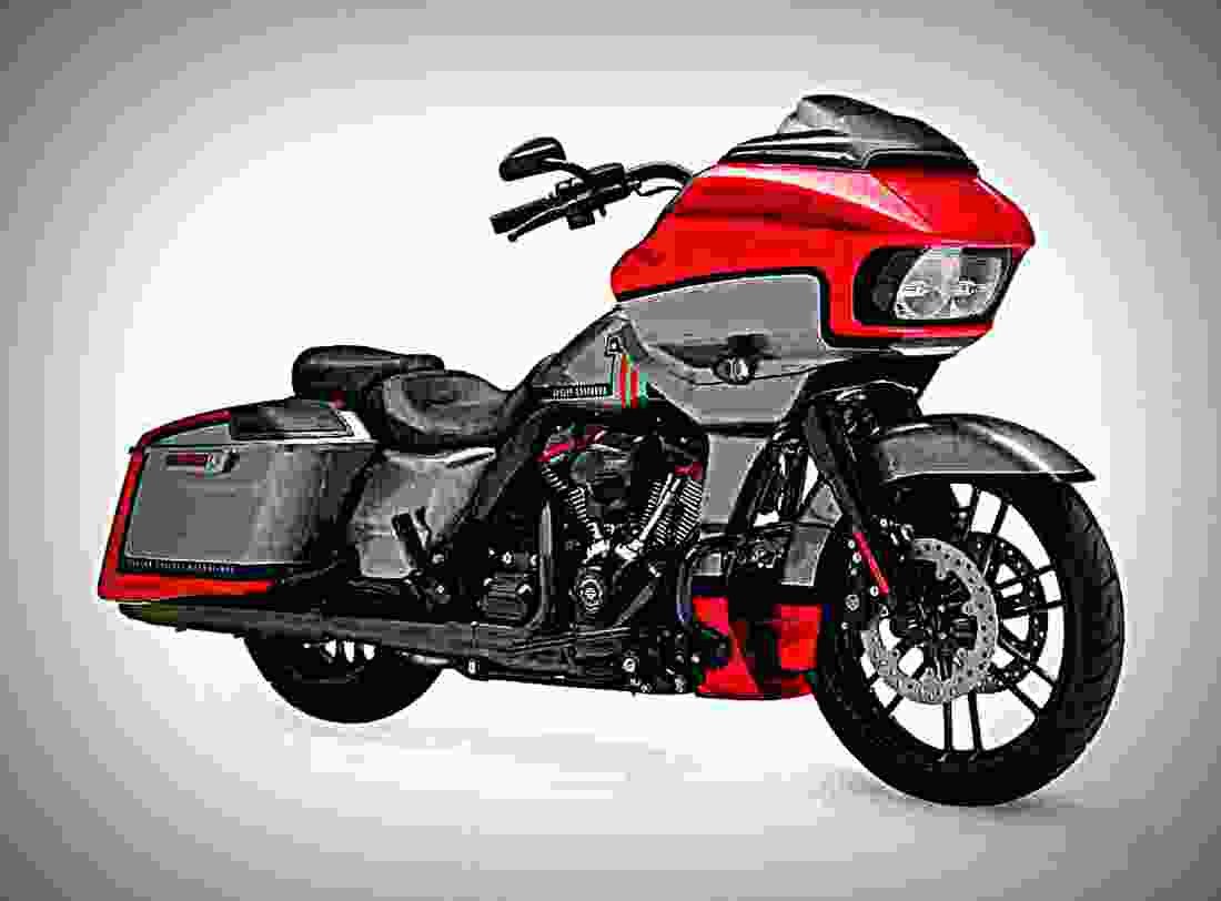 Harley Davidson Road Glide 2019 1 motorbike A4 Photo Print