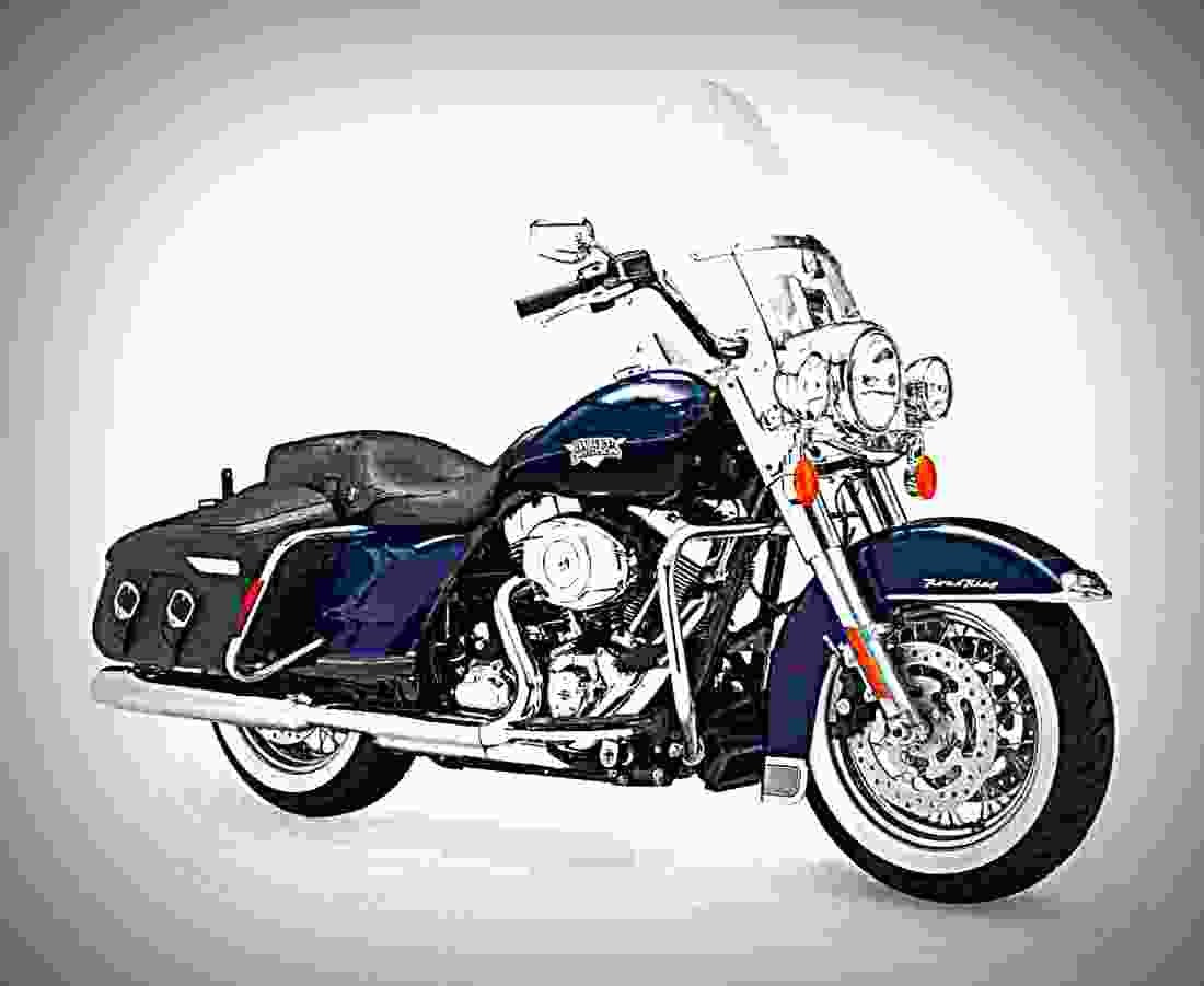 Harley Davidson Road King Classic 2012 1 motorbike A4 Photo Print