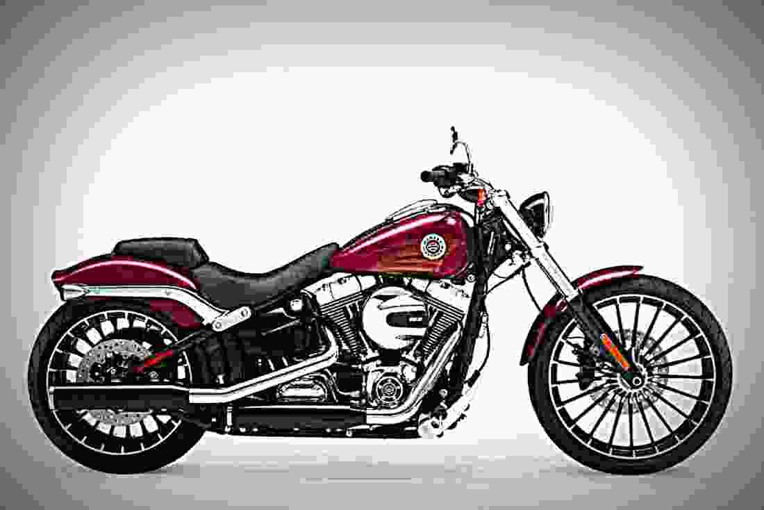 Harley Davidson Softail Breakout 2017 2 motorbike A4 Photo Print