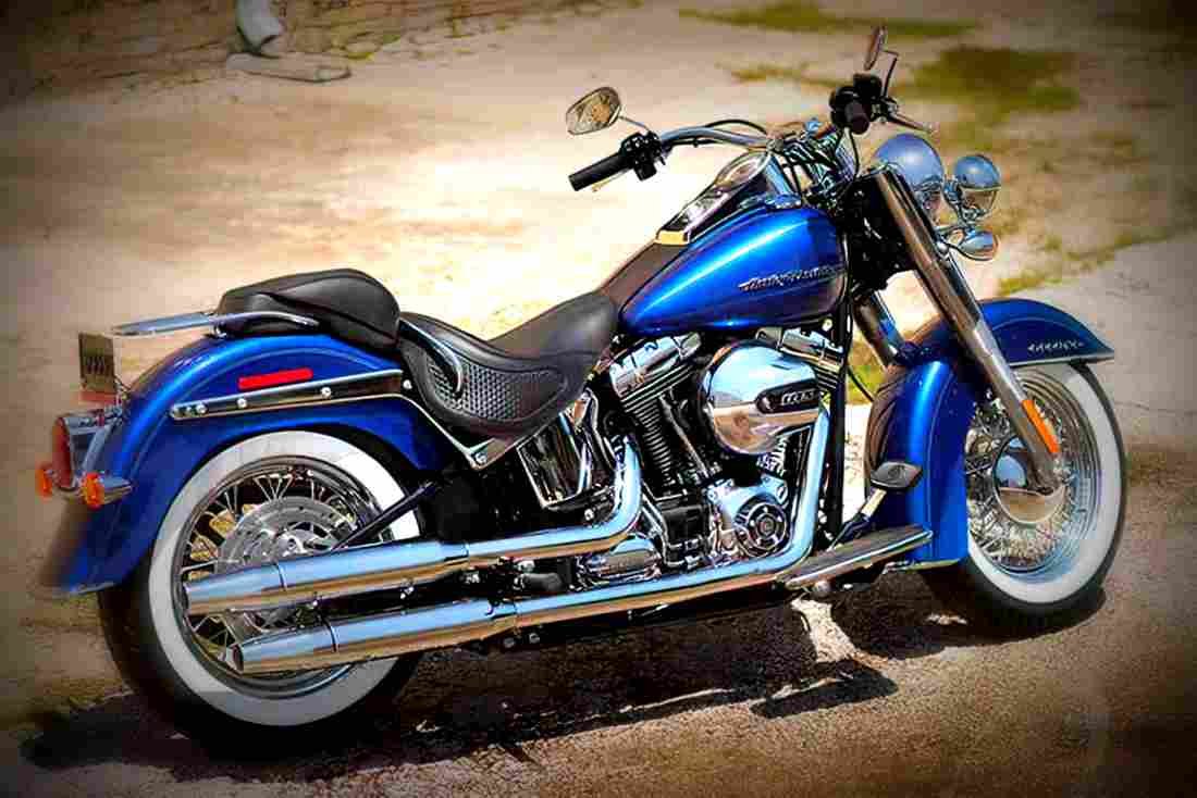 Harley Davidson Softail Deluxe 2017 2 motorbike A4 Photo Print