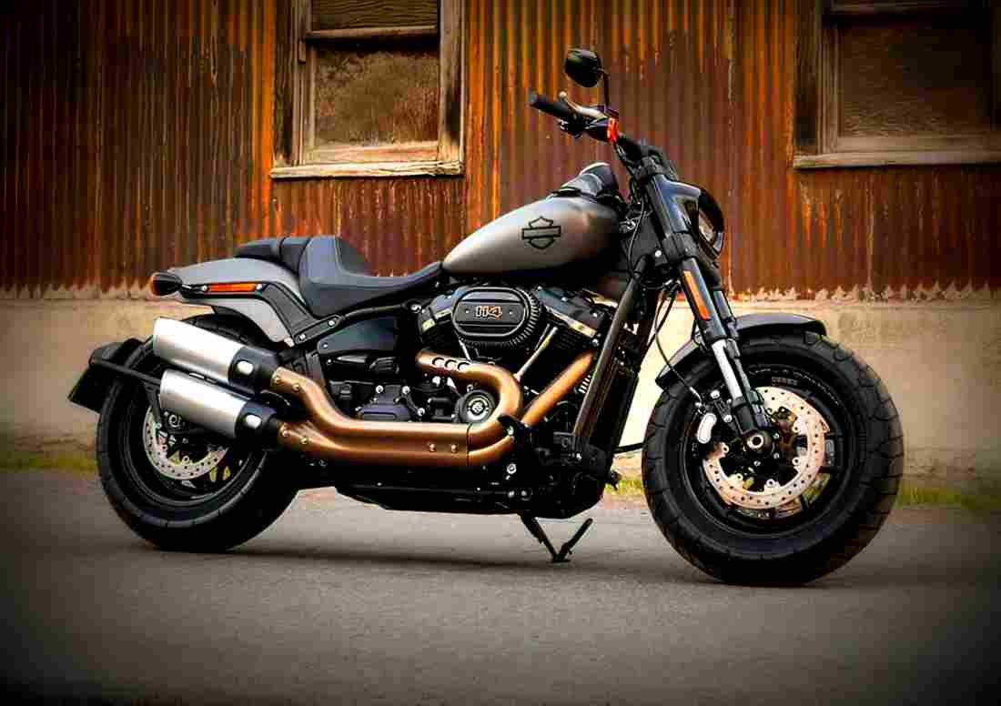 Harley Davidson Softail Fat Bob 114 2018 3 motorbike A4 Photo Print