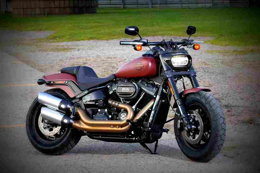 Harley Davidson Softail Fat Bob 2018 1 motorbike A4 Photo Print