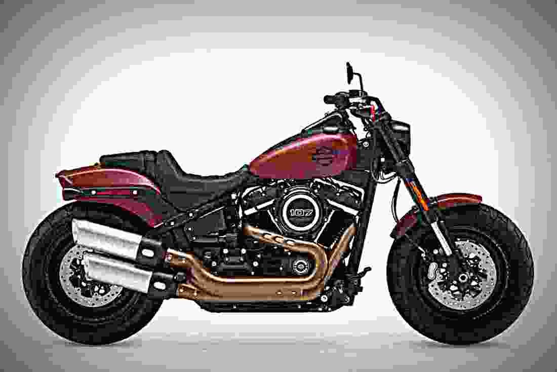 Harley Davidson Softail Fat Bob 2018 4 motorbike A4 Photo Print
