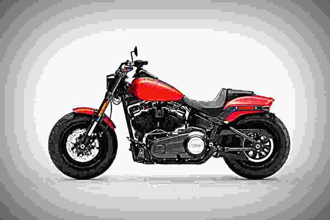 Harley Davidson Softail Fat Bob 2019 2 motorbike A4 Photo Print