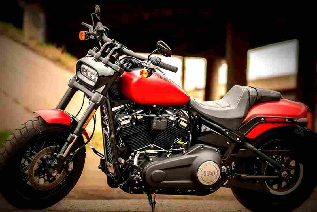 Harley Davidson Softail Fat Bob 2019 3 motorbike A4 Photo Print