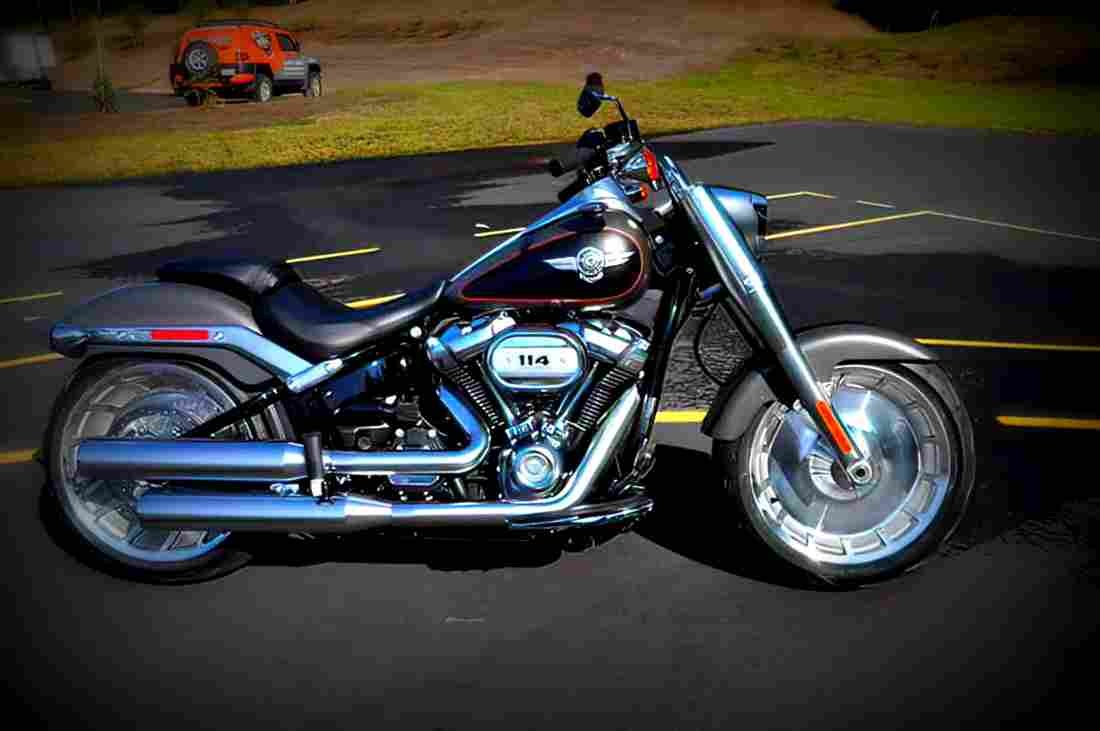 Harley Davidson Softail Fat Boy 2019 1 motorbike A4 Photo Print