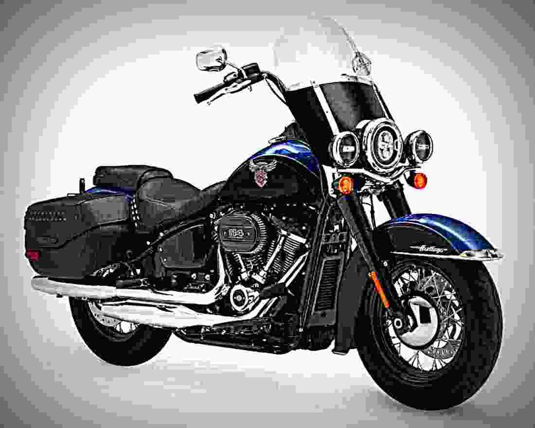 Harley Davidson Softail Heritage Classic 2018 4 motorbike A4 Photo Print