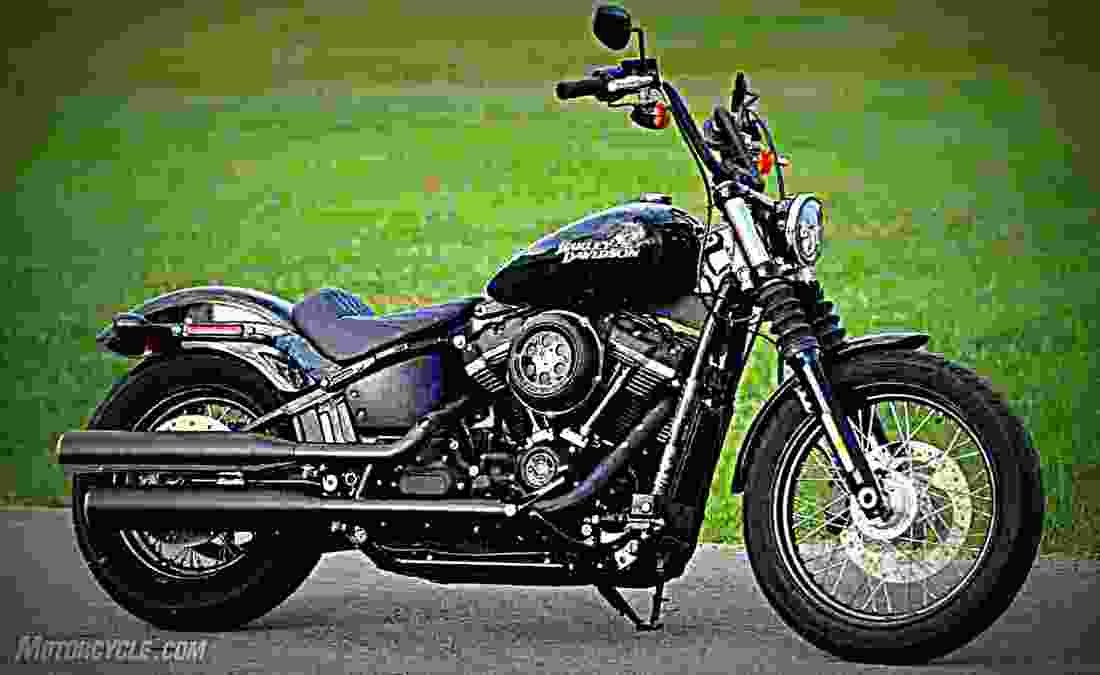 Harley Davidson Softail Street Bob 2018 1 motorbike A4 Photo Print