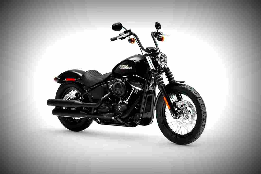 Harley Davidson Softail Street Bob 2019 1 motorbike A4 Photo Print