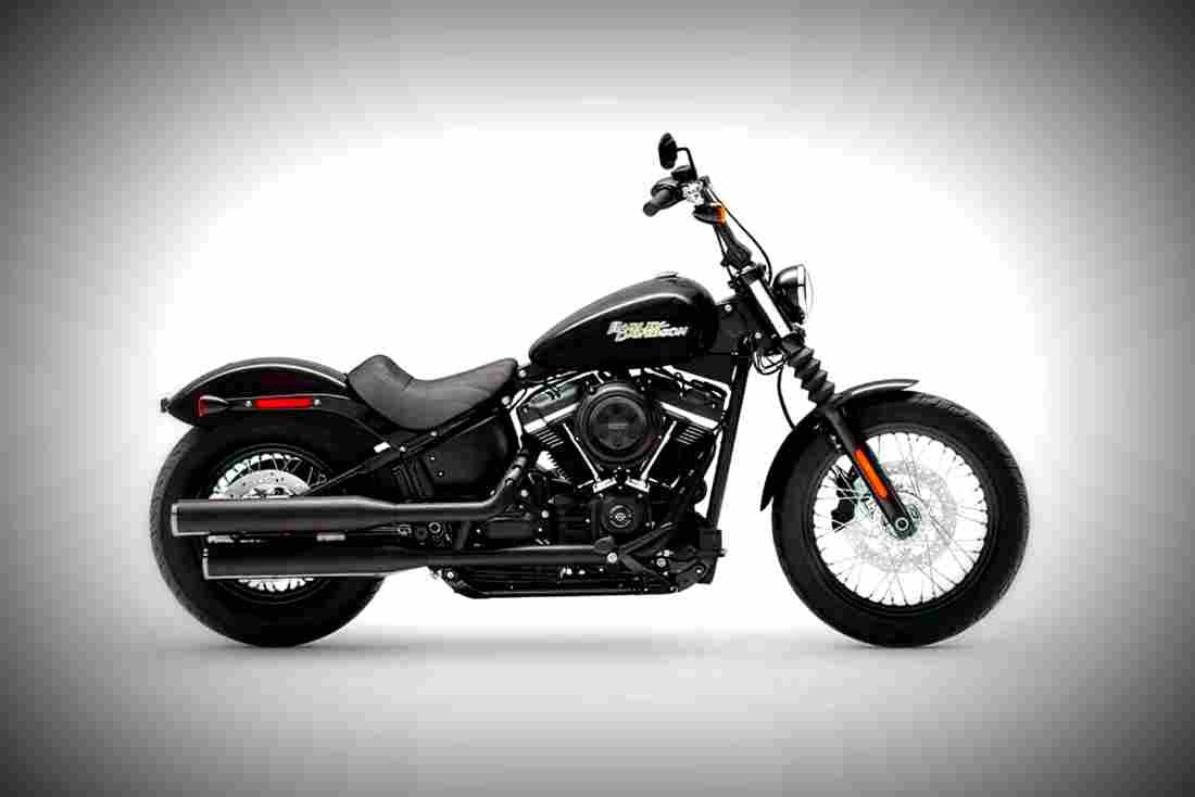 Harley Davidson Softail Street Bob 2019 3 motorbike A4 Photo Print