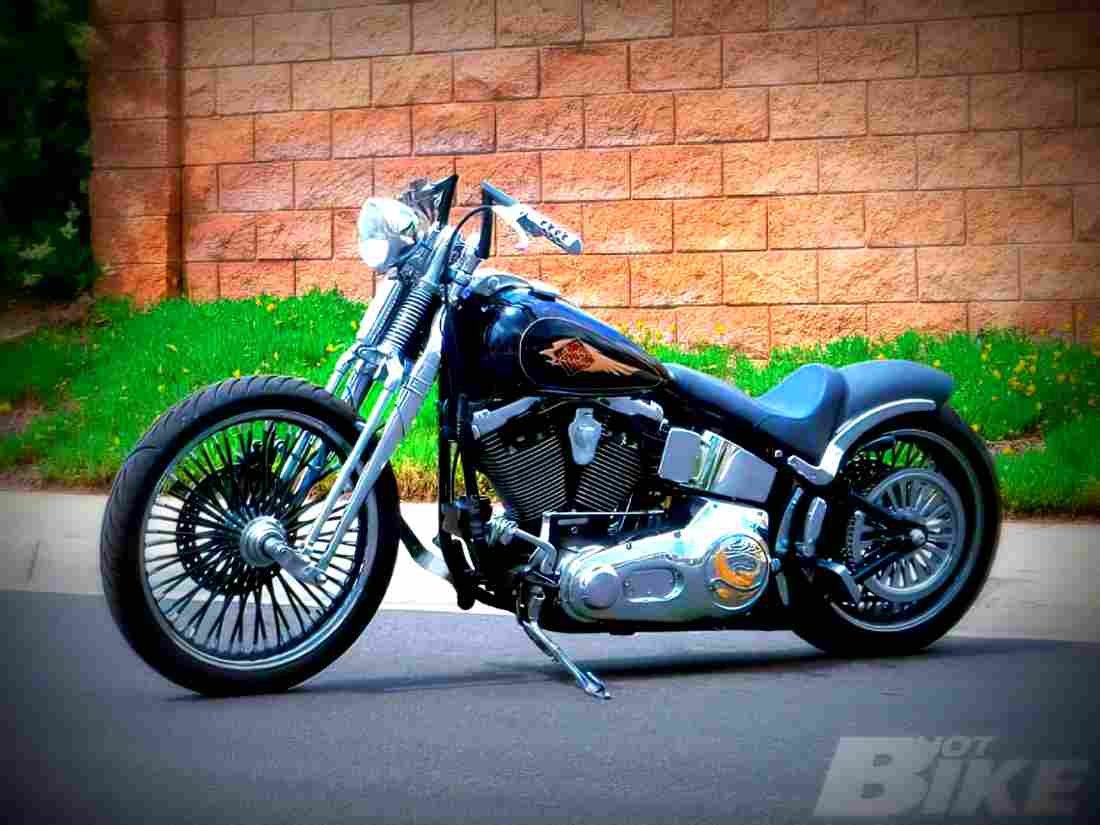 Harley Davidson Springer Softail 1996 2 motorbike A4 Photo Print