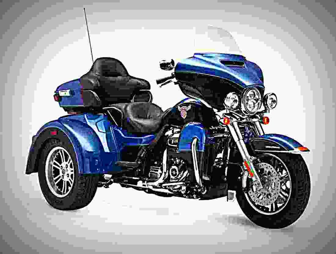 Harley Davidson Tri Glide Ultra 2018 1 motorbike A4 Photo Print