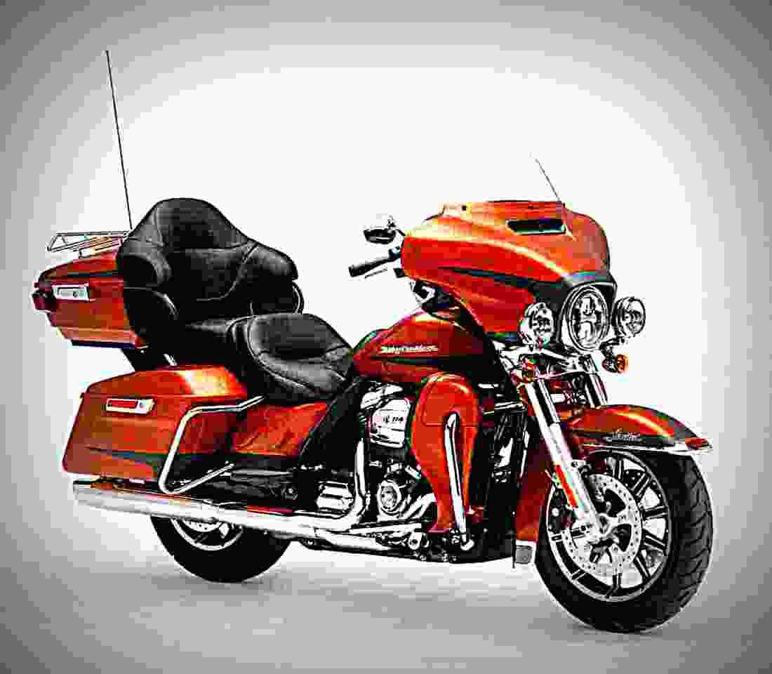 Harley Davidson Ultra Limited 2019 2 motorbike A4 Photo Print