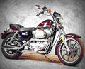 Harley Davidson XLH 883 Hugger 1990 6 motorbike A4 Photo Print