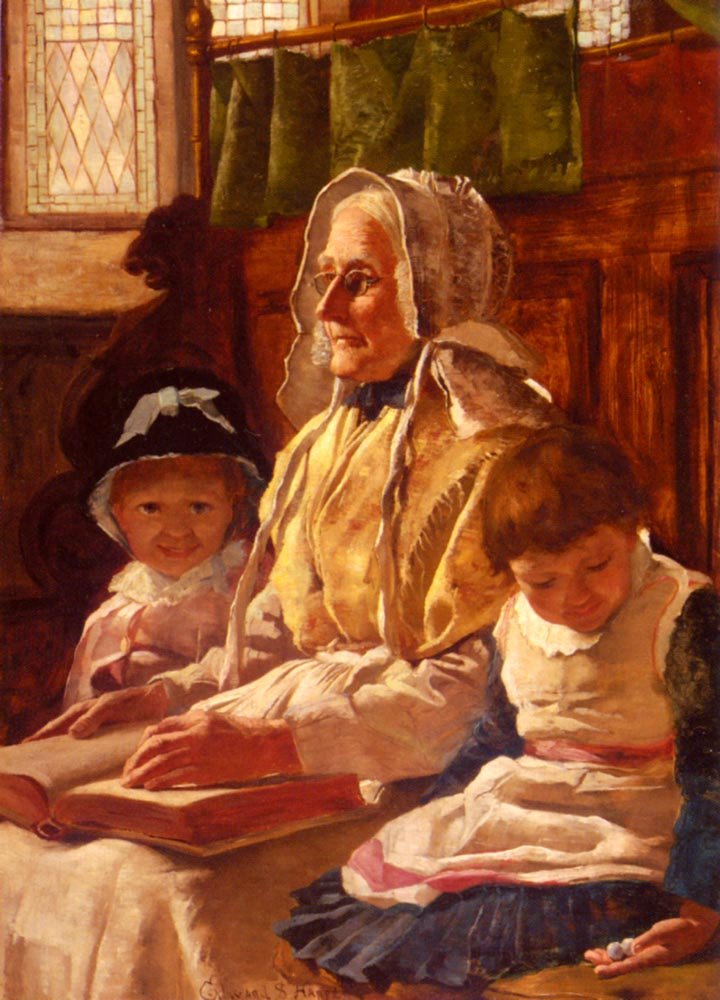 Harper Edward Samuel At Church With Grandmother Art A4 Photo Print