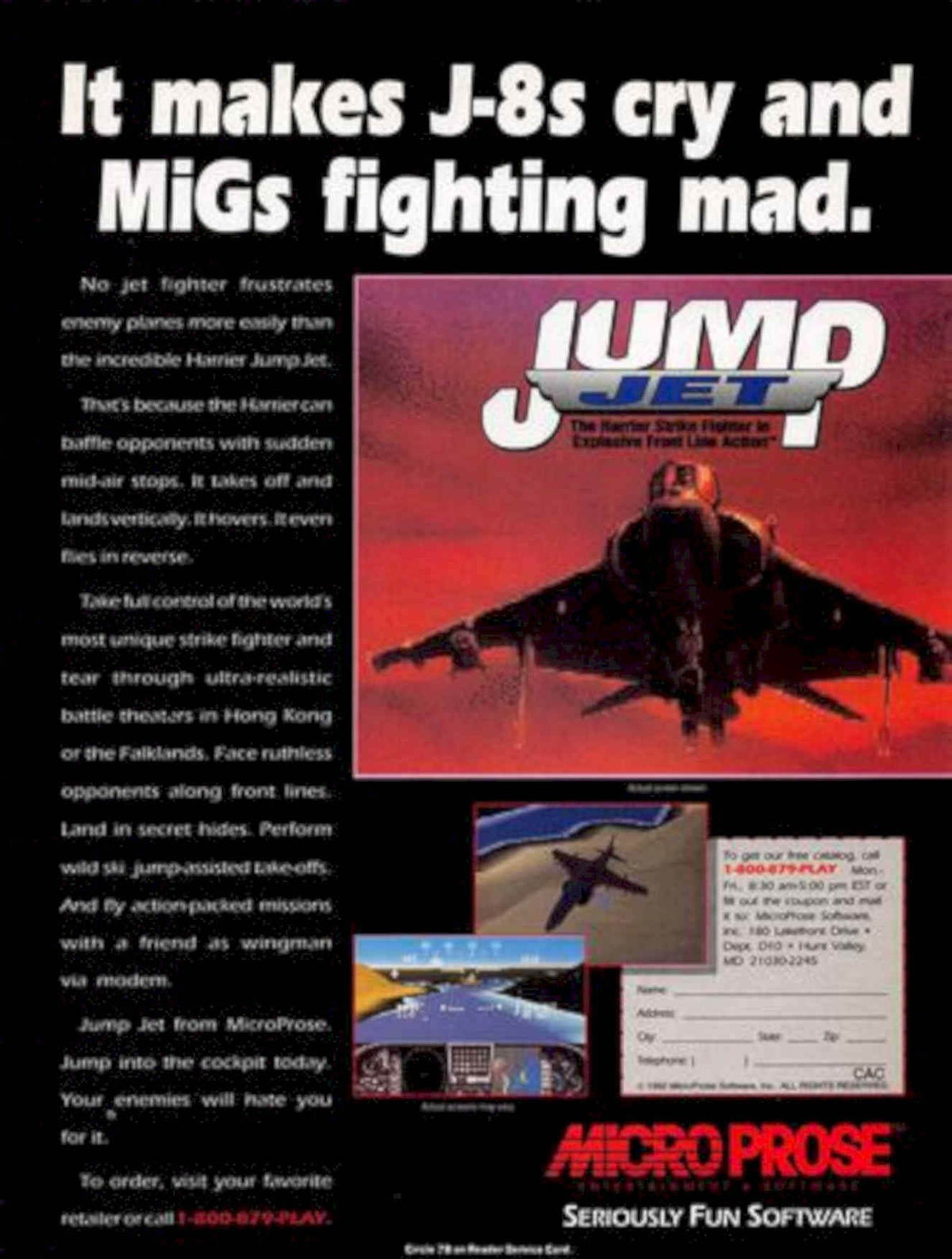 Harrier Jet Game Vintage Retro Advert Poster A4 Photo Print
