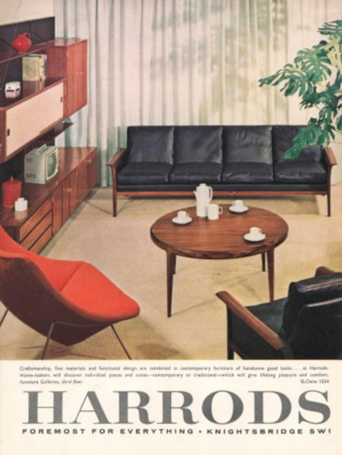 Harrods Sofa Table 1960s Vintage Retro Advert