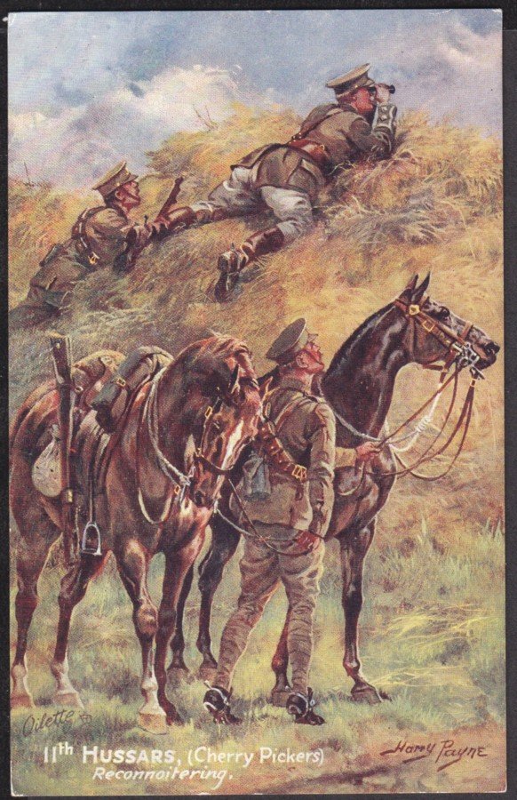 Harry Payne 11th Hussars Cherry Pickers Reconnoitering Vintage A4 Photo Print