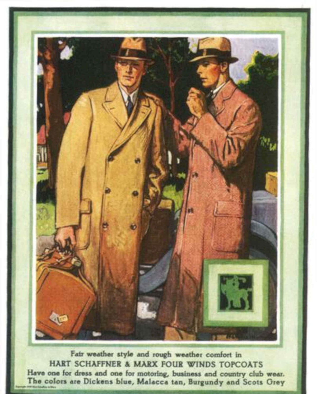 Hart Schaffner Topcoats Vintage Retro Advert Poster A4 Photo Print