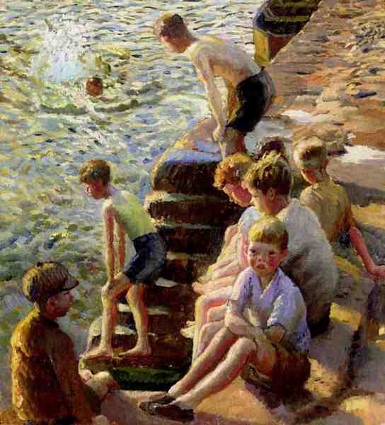 Harvey Harold Boys Bathing 5 A4 Photo Print