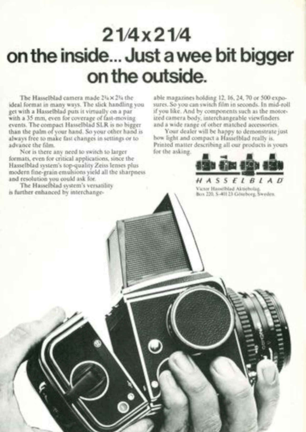 Hasselblad Camera Shot Vintage Retro Advert Poster A4 Photo Print