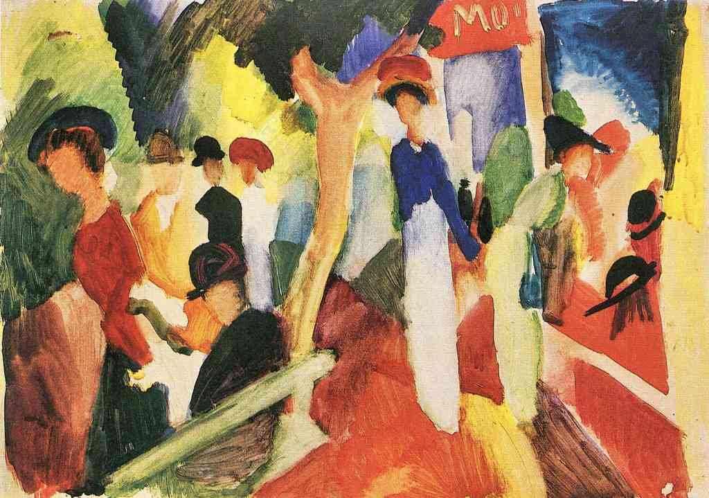 Hat Shop At The Promenade August Macke Expressionism A4 Photo Print